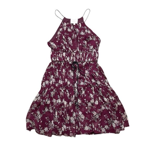 CINQ A SEPT Silk Floral Lotus Mini Dress Size XS - Picture 2 of 13
